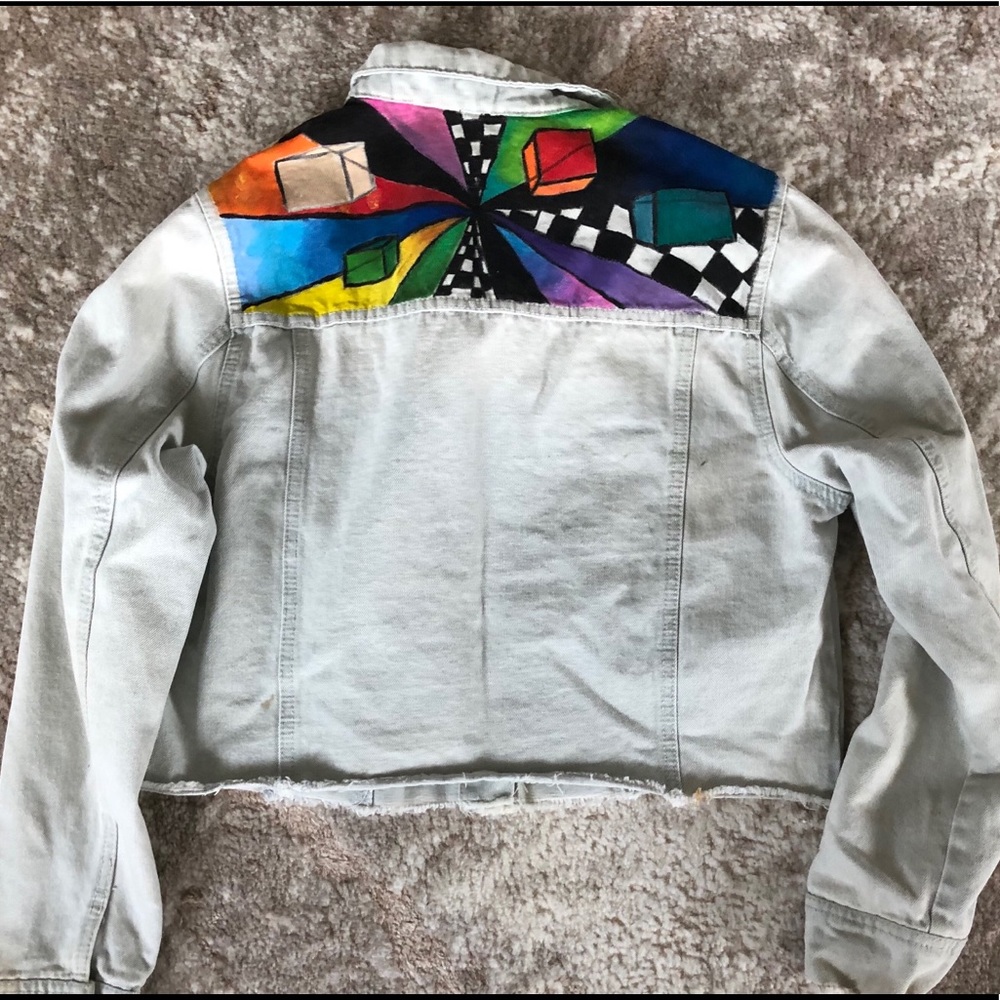 Painted Highway Jeans Light Denim Jacket Punk